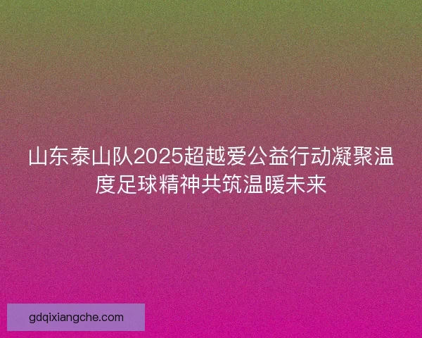 山东泰山队2025超越爱公益行动凝聚温度足球精神共筑温暖未来