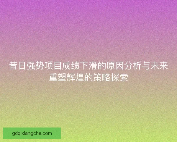 昔日强势项目成绩下滑的原因分析与未来重塑辉煌的策略探索