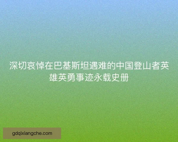 深切哀悼在巴基斯坦遇难的中国登山者英雄英勇事迹永载史册